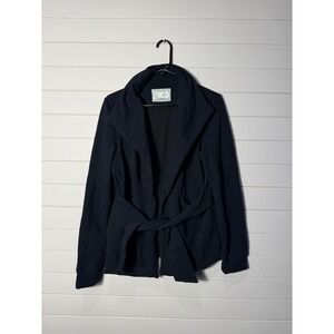 Saturday Sunday Anthropologie Black‎ Wrap Cardigan Jacket Tie Waist Medium